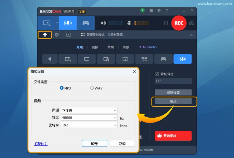 音频文件格式 - Bandicam（班迪录屏）