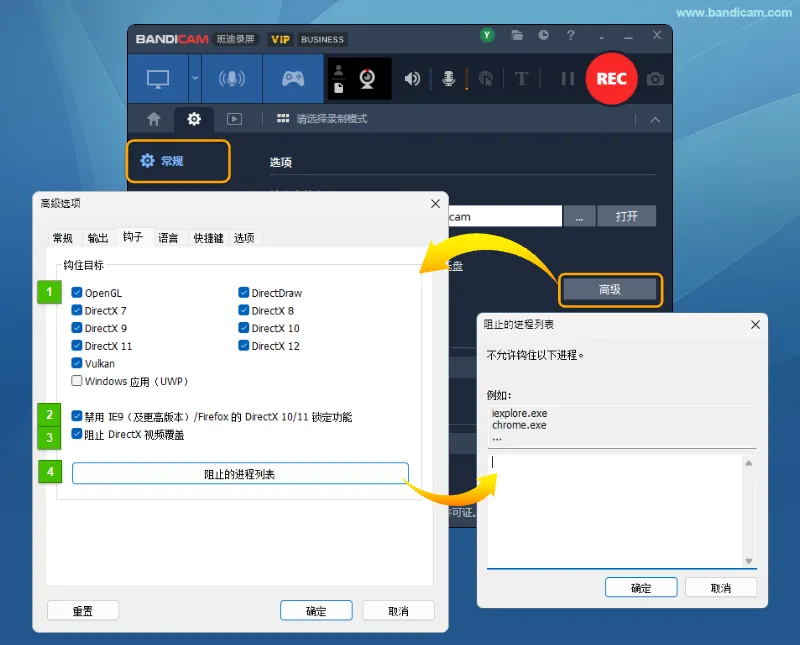Bandicam 高级选项 - 钩子 - Bandicam（班迪录屏）
