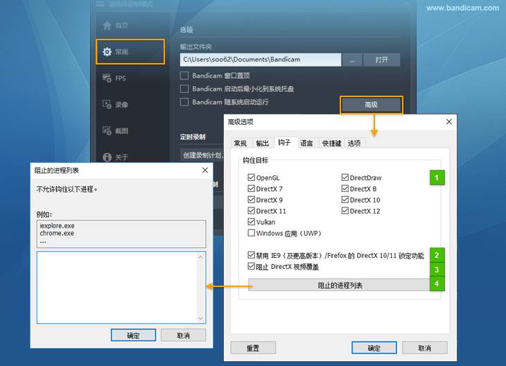 Bandicam高级选项 - 钩子 - Bandicam(班迪录屏) Bandicam高级选项 - 钩子 - Bandicam(班迪录屏)
