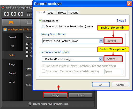 Audio Sound Settings for Windows XP
