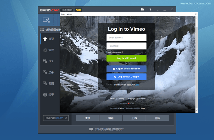 Vimeo登录 - Bandicam（班迪录屏）